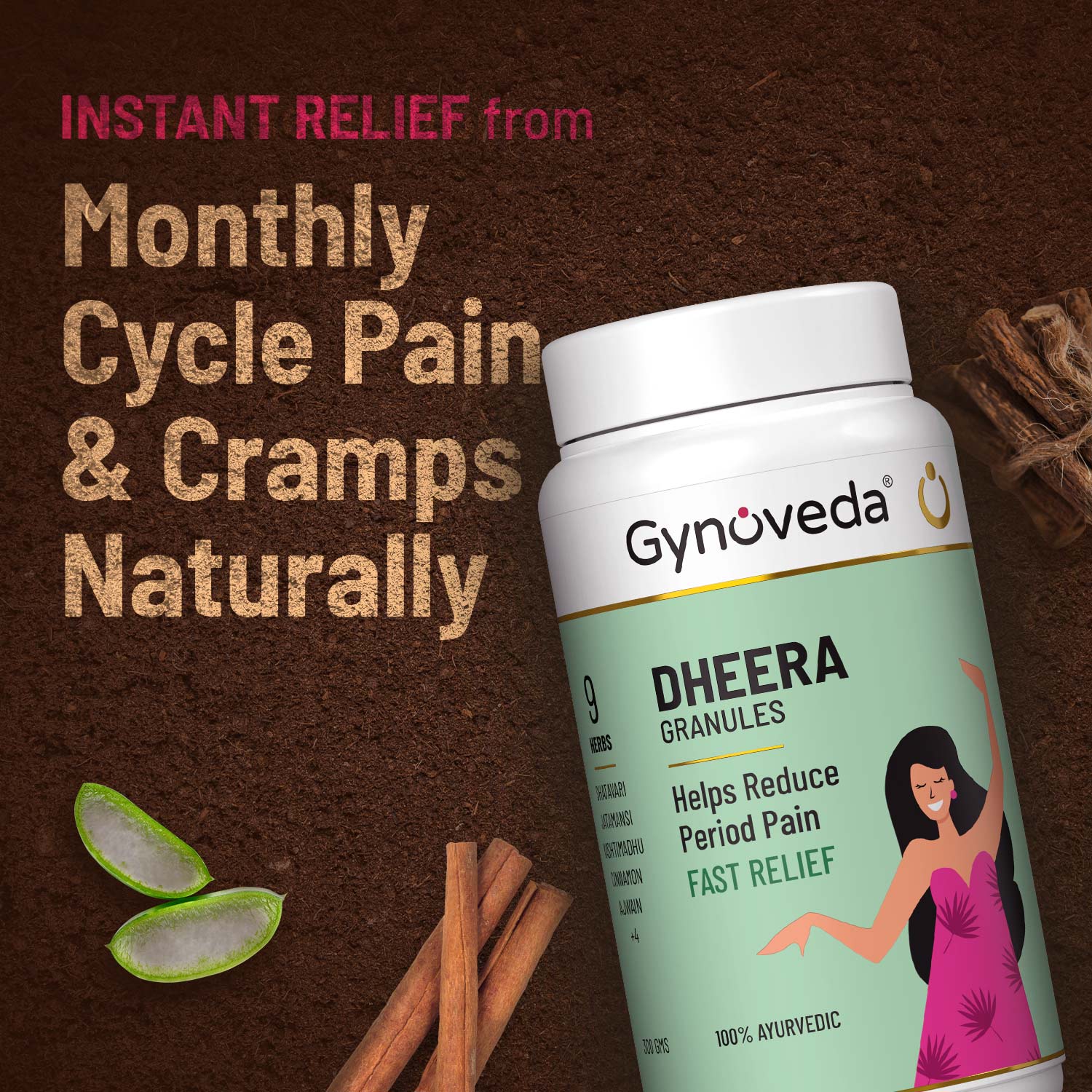Fast pain relief during monthly cycles